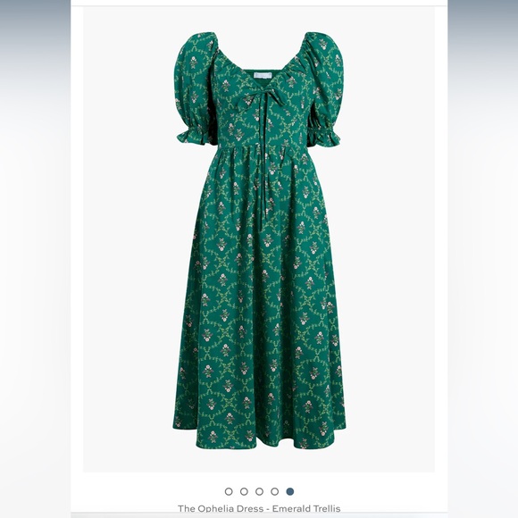 Hill House Ophelia in Emerald Trellis - Picture 3 of 6